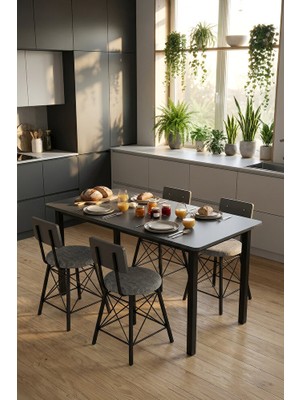 RetoDesign 60/140 Antrasit Yemek Masası, Bilgisayar Masası; Oyuncu Masası 9001