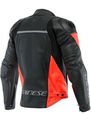 Dainese Racing 4 Deri Ceket Siyah/Fluo-Kırmızı Su Geçirmez Özellikli Motosiklet Aksesuarı
