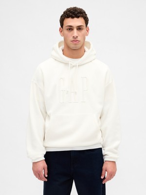 Gap Erkek Kırık Beyaz Oversized Logo Sweatshirt