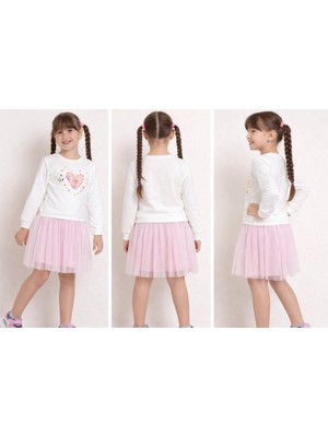 Kız Çocuk Tütülü Etekli 2 Li Takım