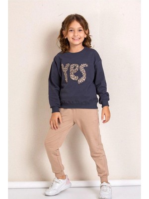 Yes/no Baskılı Ikili Kız Çocuk Alt Üst Takım