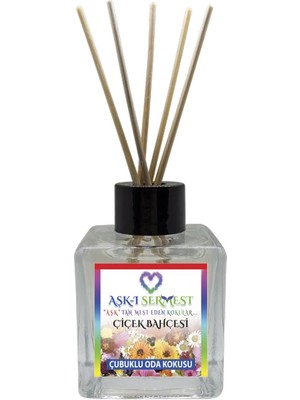 Aşk-ı Sermest Toptan Çiçek Bahçesi Çiçek Aromalı Bambu Çubuklu Oda Kokusu Reed Diffuser Ortam Kokusu Parfüm, Küp Şişe, 120 mL, 5 Adet