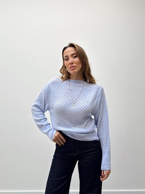 Maldia Shop Kadın Eflatun Basic Triko Kazak