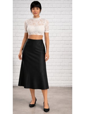 Carites Bel Lastikli Rahat Giyim Saten Etek