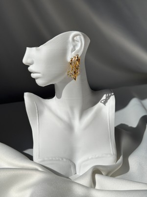 NB Steelora Çelik Üçlü Küpe Gold