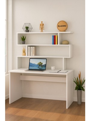Belirtilmemiş Arken Çalışma Masası Kitaplıklı Beyaz
