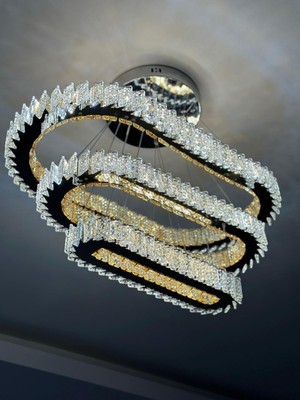 Yeni Mode 3 Katlı Kristal LED Lüx Avize 3 Işık Seçeneği