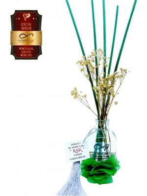 Aşk-ı Sermest Toptan Ölümsüz Aşk Çiçek Serisi Portakal Çiçeği Kokulu 5 x 50 ml Oval Şişe Bambu Çubuklu Ortam Kokusu Reed Diffuser Oda Kokusu