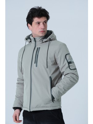 Pique BRONX26 ERKEK MONT Baskı Detaylı Kapitone Astarlı SoftShell Mont