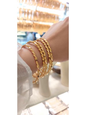 Cemal Demircioğlu Paftalı Burma 22 Ayar Yatırımlık 6.2 Ölçü 20 Gr Altın Kadın Bilezik