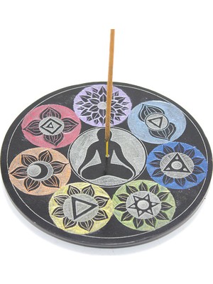 Obsidian Taşı 7 Çakra (Chakra) Tasarımı Tütsülük