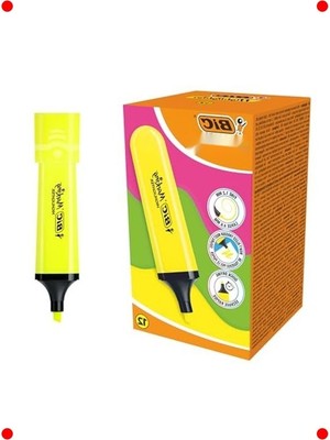 MarkEntegra Düz Uçlu Sarı Fosforlu Kalem Seti - 12'li Kutu