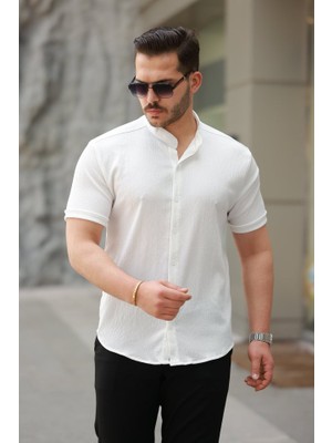 ModaSize Erkek Hakim Yaka Kısa Kollu Gömlek