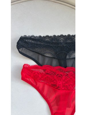 Kadın Iç Giyim Tanga, Külot Tül, Dantelli