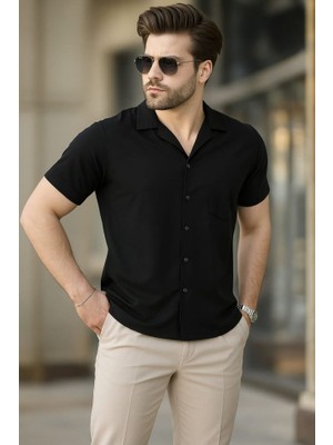 ModaSize Iki Iplik Kumaş Gömlek - Siyah