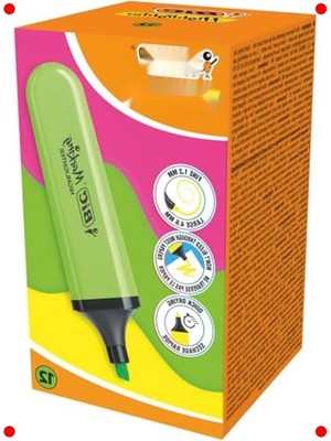 MarkEntegra Yeşil Fosforlu Kalem (12'li Kutu, Su Bazlı)