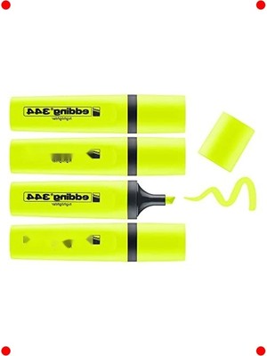 MarkEntegra Sarı Fosforlu Kalem Seti 4'lü, Kesik Uçlu