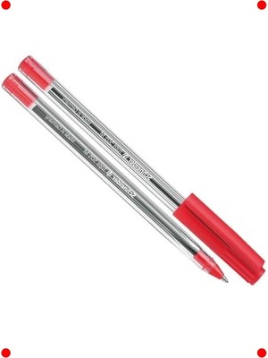 MarkEntegra Kırmızı Tükenmez Kalem, Klipsli Kapaklı