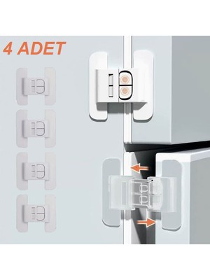 Matmel 4 Adet Buzdolabı Çekmece ve Dolap Kapağı Çocuk Kilidi