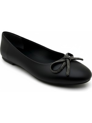 Dosa Shoes Kadın Fiyonklu Babet-Siyah Süet