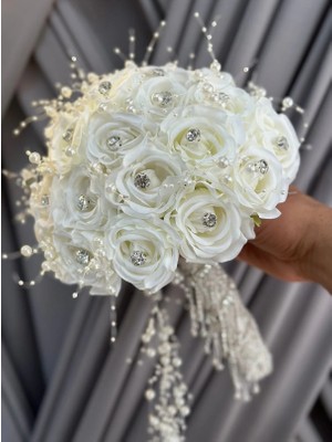 Mtemin Incilı Taşlı Kadife Gül Gelinçiçeği