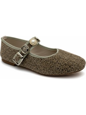 Dosa Shoes Kadın Kumaş Kemerli Babet-Bej