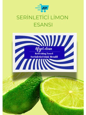 Alazpack Limon Esanslı Afiyet Olsun Tek Kullanımlık Islak Mendil Cep Mendili 7*12CM 1000 Adet