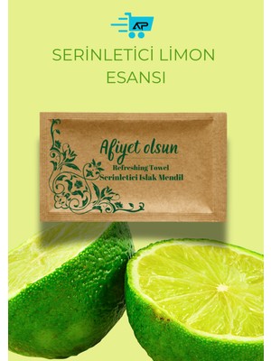 Alazpack Kraft Afiyet Olsun Islak Mendil Tek Kullanımlık 1000 Adet Cep Mendili Cafe Restoran Otel