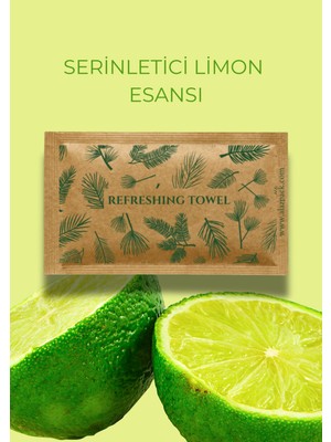 Alazpack Limon Esanslı Kraft Tek Kullanımlık Islak Mendil Cep Mendili 100 ADET