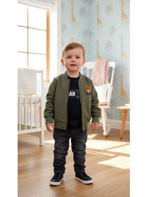 Ecoo 3'lü Süet Ceketli Bebek Takımı