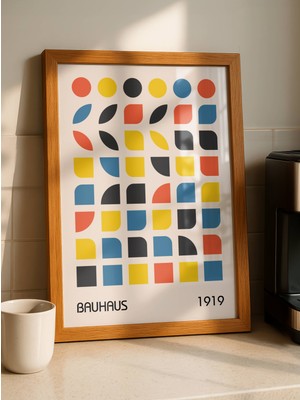 Fuart.Co Renkli Bauhaus Dijital Baskı Poster (Çerçevesiz) BHFU