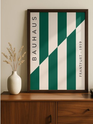 Fuart.Co Bauhaus Çizgisel Bölünme Yeşil Dijital Baskı Poster (Çerçevesiz) BHFU