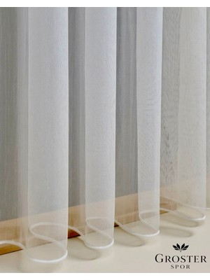 Groster Spor Naturel Bambu Ttm Şantuk Zemin 1x3 Sık Boru Pile Ütü Istemeyen Tül Perde