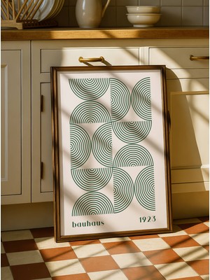 Fuart.Co Bauhaus Yeşil Yarım Daire Dijital Baskı Poster (Çerçevesiz) BHFU
