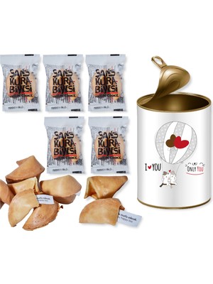 E-Hediyeci Seni Seviyorum Hediyesi, Sevgiliye Hediye, Hediye Kutusu, Motivasyon Mesajlı Hediye Kutusu - 5 Adet Şans Kurabiyesi Hediye Kutusu