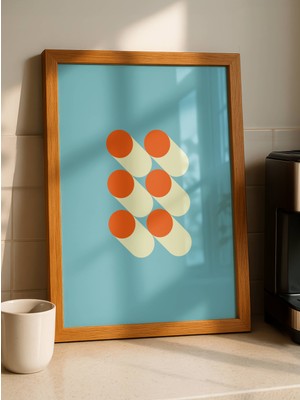 Fuart.Co Mavi Turuncu Bauhaus Dijital Baskı Poster (Çerçevesiz) BHFU