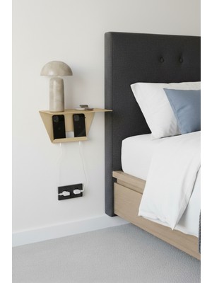 Grandmix Duvara Monte Yan Sehpa Komodin Şarj Kablosu Düzenleyici Raf