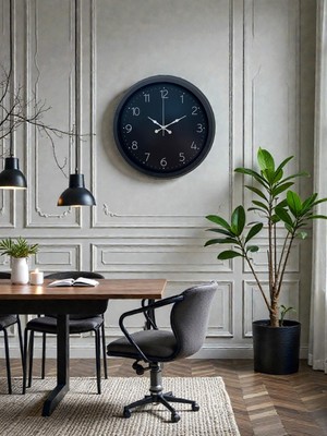 Zentime Black Zarif 40 cm Metal Duvar Saati