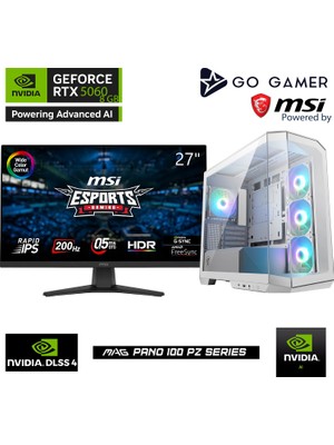 Go Gamer W196DP Intel Core I9 14900KF / 32GB Ddr5 6000MHZ / 2tb Nvme M.2 SSD / RTX5060 8gb / 240MM Sıvı Soğutma / Wifi 6e & Bt 5.3 / Msı 27" 200Hz. / Beyaz Kasa Gaming Paket