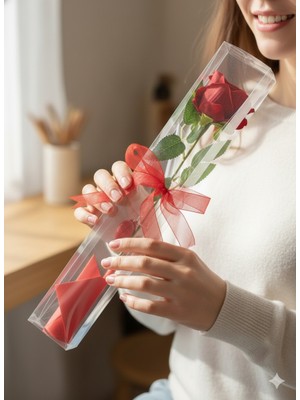 CevizDizayn GÜL - GERÇEK GÖRÜNÜMLÜ YAPAY GÜL KALICI MİNİK VAZOLU - SEVGİLİYE NOT ZARF VE KART - KALP ANAHTARLIK