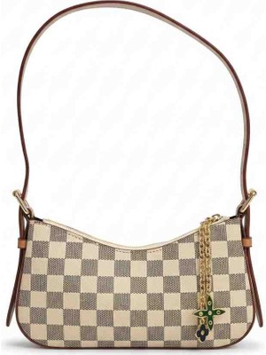 Moda Fiesta Kadın Dama Desenli Omuz Çantası Ayarlanabilir Askılı Günlük Çanta