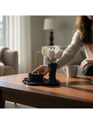 Ellayda Siyah Dekoratif Tepsi Seti – Kalıcı Ev Aksesuarı