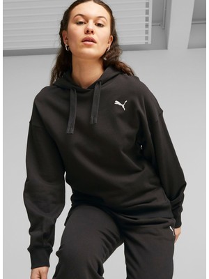 Puma 67657301 Her Hoodie Tr Siyah Kapüşon Yaka Regular Fit Düz Kadın Sweatshırt