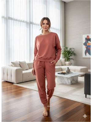 Limissi Kadın Modal Kumaş %100 Pamuk Lastikli Paça Eşofman Takımı