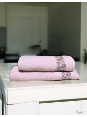 Nurpak Gülizar %100 Pamuklu Banyo Havlu Takımı 50X90 ve 90X150 Havlu