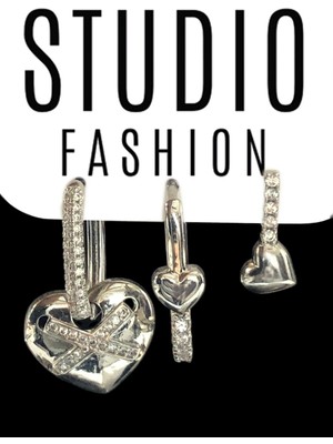 Studio Fashion 1988 Kadın Tasarım Trend  Zirkon Taşlı Vıp Seri Çelik Premium Rodyum Kaplama Şık 3'lü Set Küpe