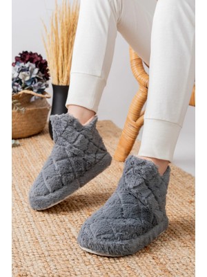 Slipcat Kadın Panduf Ev Botu Ev Ayakkabısı Kalın Hafif Taban
