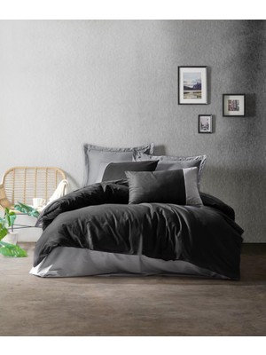 Bigelal Çift Kişilik Nevresim Takımı Siyah Gri