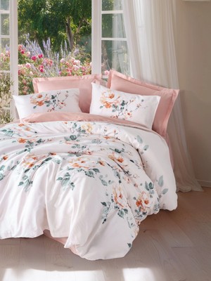 Bigelal Verna Pudra Saten Nevresim Takımı Çift Kişilik