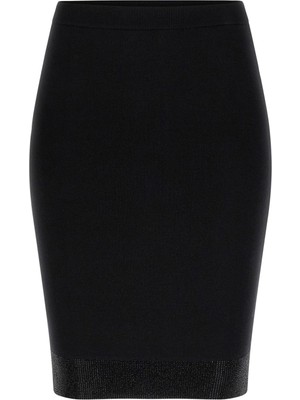 Guess Lucy Taş Işlemeli Triko Kadın Siyah Etek W6RD77Z4842-JBLK